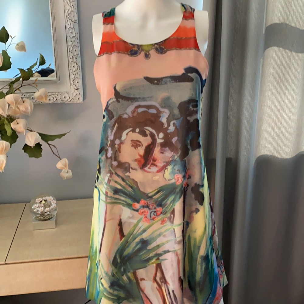 ALICE + OLIVIA Watercolor Faces  Dress. Small